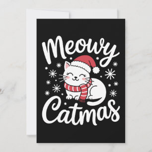 Kattige Kerstmis Katten Santa Hoed Sjaal Xmas Kaart
