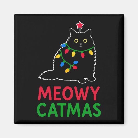 Kattige Kerstmis Magneet (Voorkant)