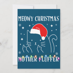 Kattige Kerstmis Moeder Fluffer Grappige Kat Kerst Kaart