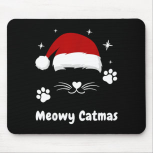 Kattige Kerstmis Mooie Kitten Katten Kerstman Hoed Muismat