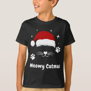 Kattige Kerstmis Mooie Kitten Katten Kerstman Hoed T-shirt