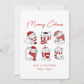 Kattige Kerstmis Moppige Katten Kerst Feestdagenkaart (Voorkant)