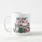 Kattige Kerstmis Moppige Kerstkatten – Grappige Fe Koffiemok (Links)