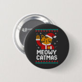 Kattige Kerstmis Ronde Button 5,7 Cm (Voorkant /achterkant)