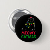 Kattige Kerstmis Ronde Button 5,7 Cm (Voorkant /achterkant)