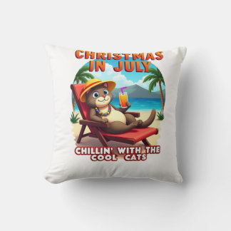 Kattige Kerstmis Zomer Kerstmis In Juli Chillen Co Kussen