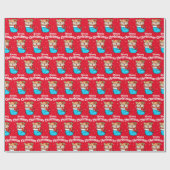 Kattige Kerstpatroon Grappige Katten Kerst Wrap Cadeaupapier (Vlak)