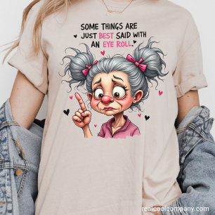 Kattige oma's rollen met hun ogen Tri-Blend shirt