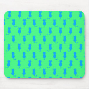Kattige pret voor altijd Whimsical Blauwe Katten L Muismat