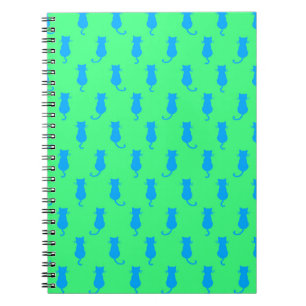 Kattige pret voor altijd Whimsical Blauwe Katten L Notitieboek