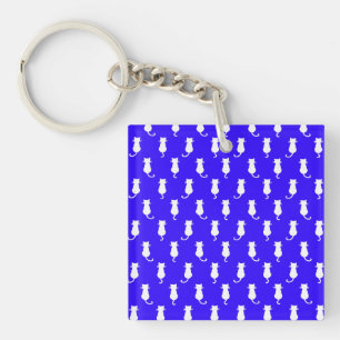 Kattige pret voor altijd Whimsical Cats Royalblauw Sleutelhanger