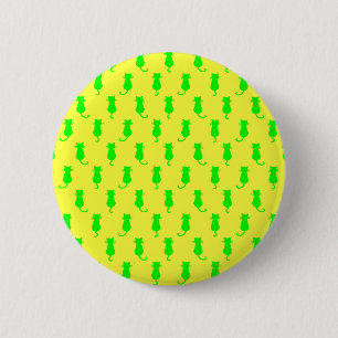 Kattige pret voor altijd Whimsical groene katten g Ronde Button 5,7 Cm