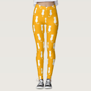 Kattige pret voor altijd Whimsical katten Wit op T Leggings