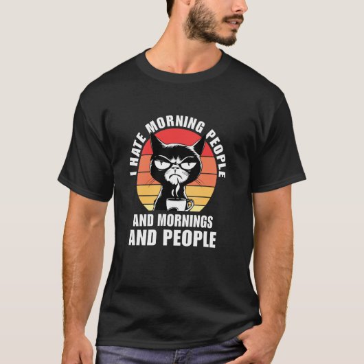 Kattige Retro Koffie Grappig T-shirt (Voorkant)