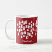 Kattige Rode Witte Fun Koffiemok (Links)