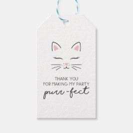 Kattige verjaardagsfeestje dank je wel favor tags  cadeaulabel
