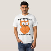 KATTITUDE Cartoon Mustache Cat T-shirt (Voorkant volledig)