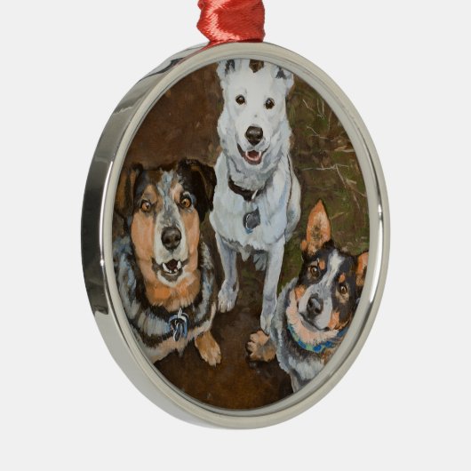 Kattledogs Rundvee- en Heelers Fine Art Metalen Ornament (Rechts)