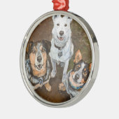 Kattledogs Rundvee- en Heelers Fine Art Metalen Ornament (Links)