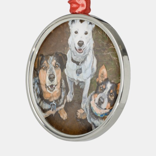 Kattledogs Rundvee- en Heelers Fine Art Metalen Ornament (Links)