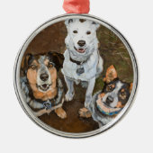 Kattledogs Rundvee- en Heelers Fine Art Metalen Ornament (Voorkant)