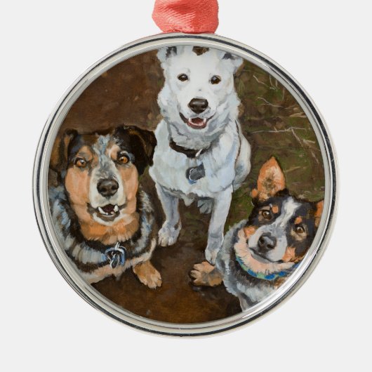 Kattledogs Rundvee- en Heelers Fine Art Metalen Ornament (Voorkant)
