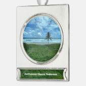 Kattlewash Beach, Barbados Ornament Verzilverd Banner Ornament (Links)