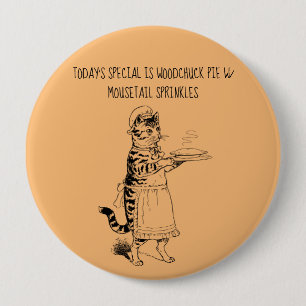 Kattnernerster die taart serveert grappige kat kno ronde button 4,0 cm