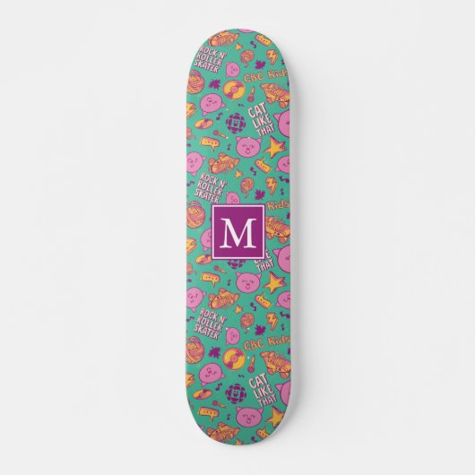 Kattonball Pattern Monogram Skateboard (Voorkant)