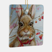 Kattontail Bunny Rabbit Bitterzoete Waterverf Art Keramisch Ornament (Rechts)