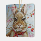 Kattontail Bunny Rabbit Bitterzoete Waterverf Art Keramisch Ornament (Links)