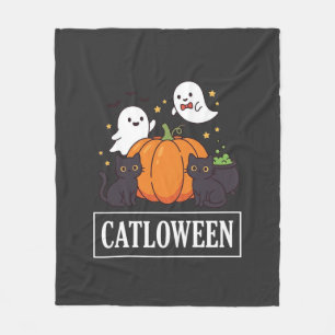 Kattoween Grappig Halloween Kat Geest Pompoen Ontw Fleece Deken