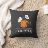 Kattoween Grappig Halloween Kat Geest Pompoen Ontw Kussen (Deken)