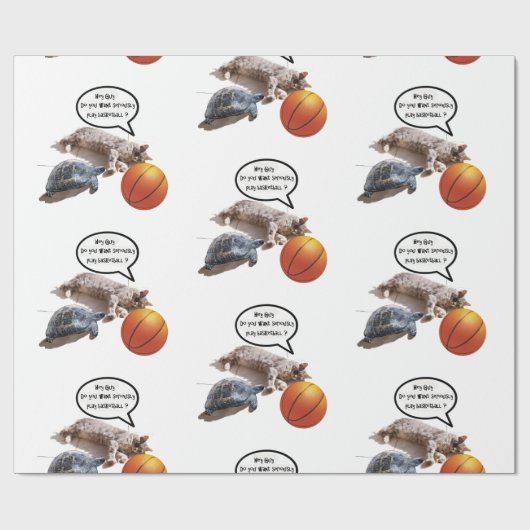 KATTURTLE EN BASKETBALL CADEAUPAPIER (Vlak)