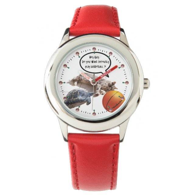 KATTURTLE EN BASKETBALL HORLOGE (Voorkant)