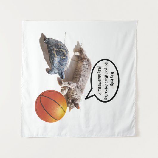 KATTURTLE EN BASKETBALL WANDKLEED (Voorkant (horizontaal))