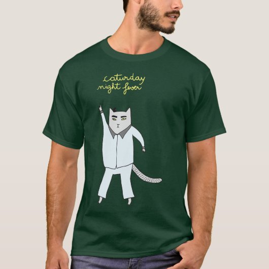 Katurday Night Fever Cat Disco T-shirt (Voorkant)