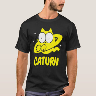 Katurn Kat Ruimte Saturnus Doodle T-shirt