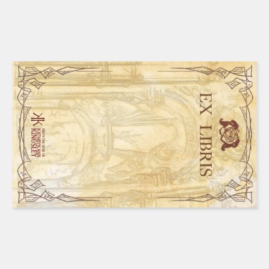 Katverse Bookplaten Rechthoekige Sticker (Voorkant)