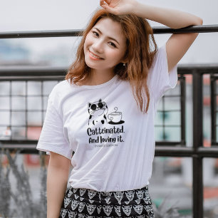 Katverslaafd en er van Houdend Koffie Kat Liefhebb T-shirt