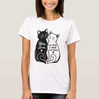 Katvormig liefdesverhaal t-shirt