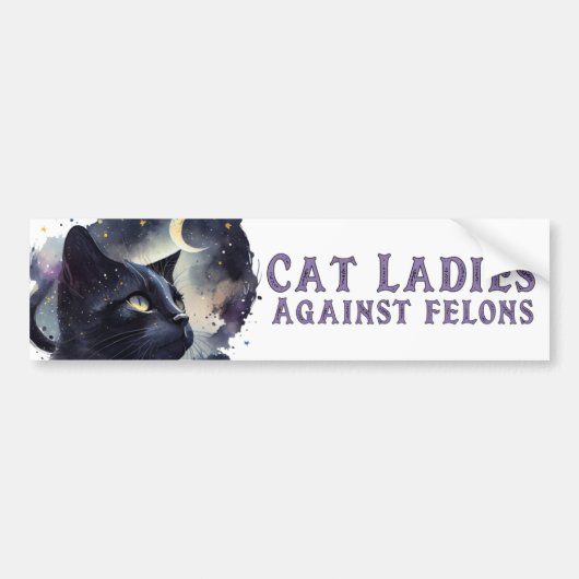 Katvrouwen Anti Trump bumpersticker (Voorkant)