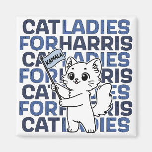 Katvrouwen voor Kamala Harris voor President 2024 Magneet