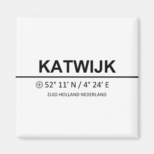 Katwijk Coordinates - Katwijk Coordinaten Magneet (Voorkant)