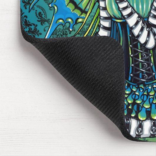 "Katy" Green Tattoo Faerie Art Mousepad Muismat (Hoek)