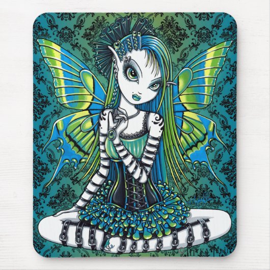 "Katy" Green Tattoo Faerie Art Mousepad Muismat (Voorkant)