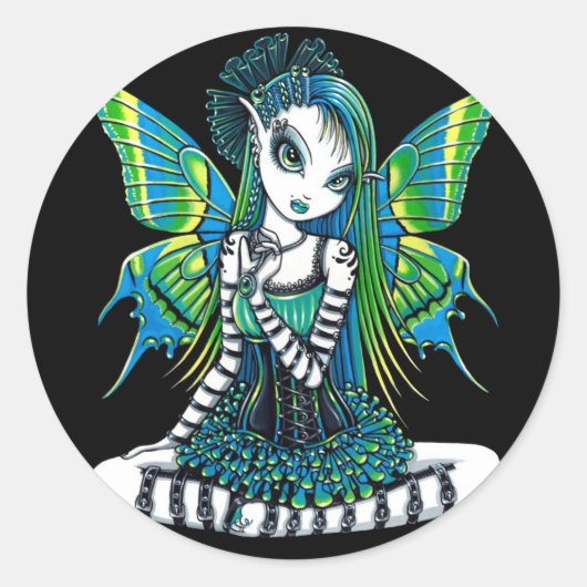 "Katy" Green Tattoo Faerie Stickers (Voorkant)