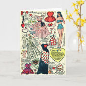 Katy Keene Paper Doll Wenskaart Kaart (Gele Bloem)