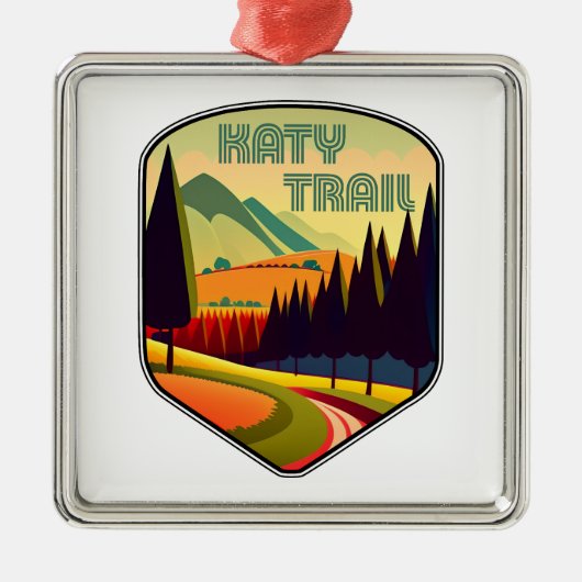Katy Trail Missouri Kleuren Metalen Ornament (Voorkant)