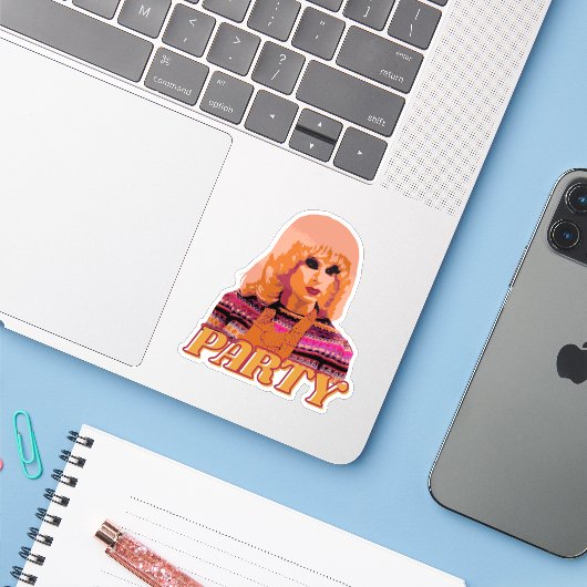 Katya Zamo Party Sticker (Laptop met iPhone)